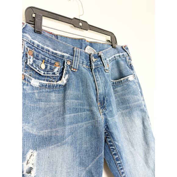 True Religion Men’s Buddha Nature Embroidered Y2K Joey Flare Jeans Vintage - Picture 6 of 12